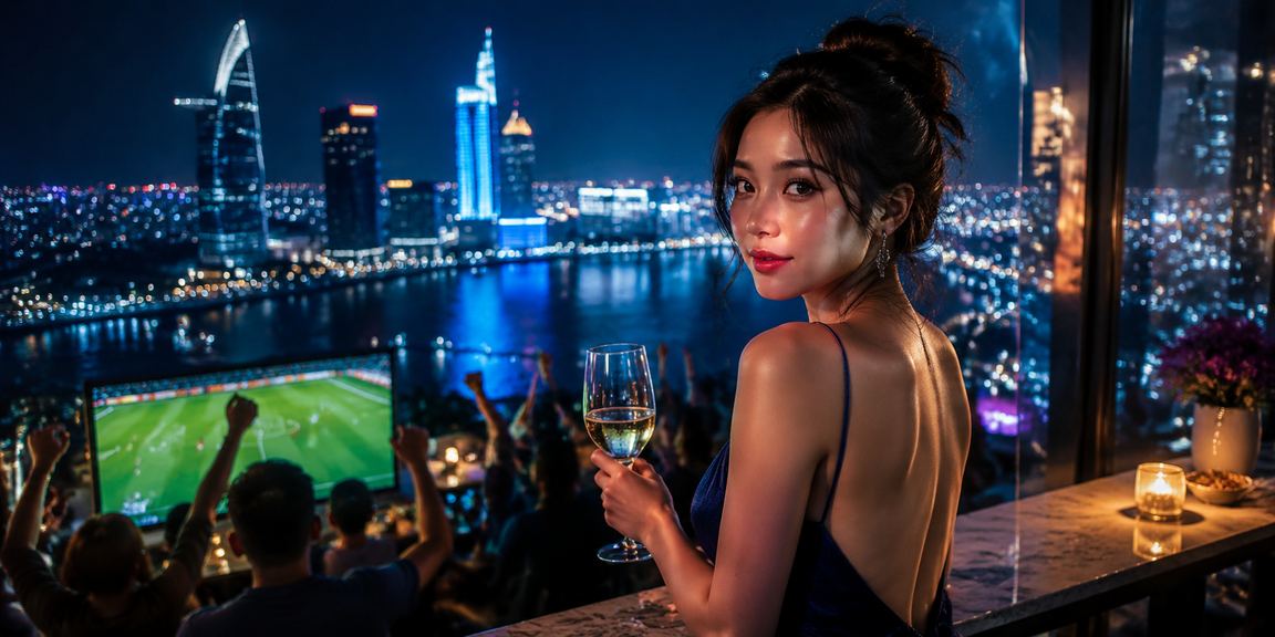 Người dùng tại TP.HCM theo dõi kết quả cá cược thể thao qua điện thoại trong quán cà phê